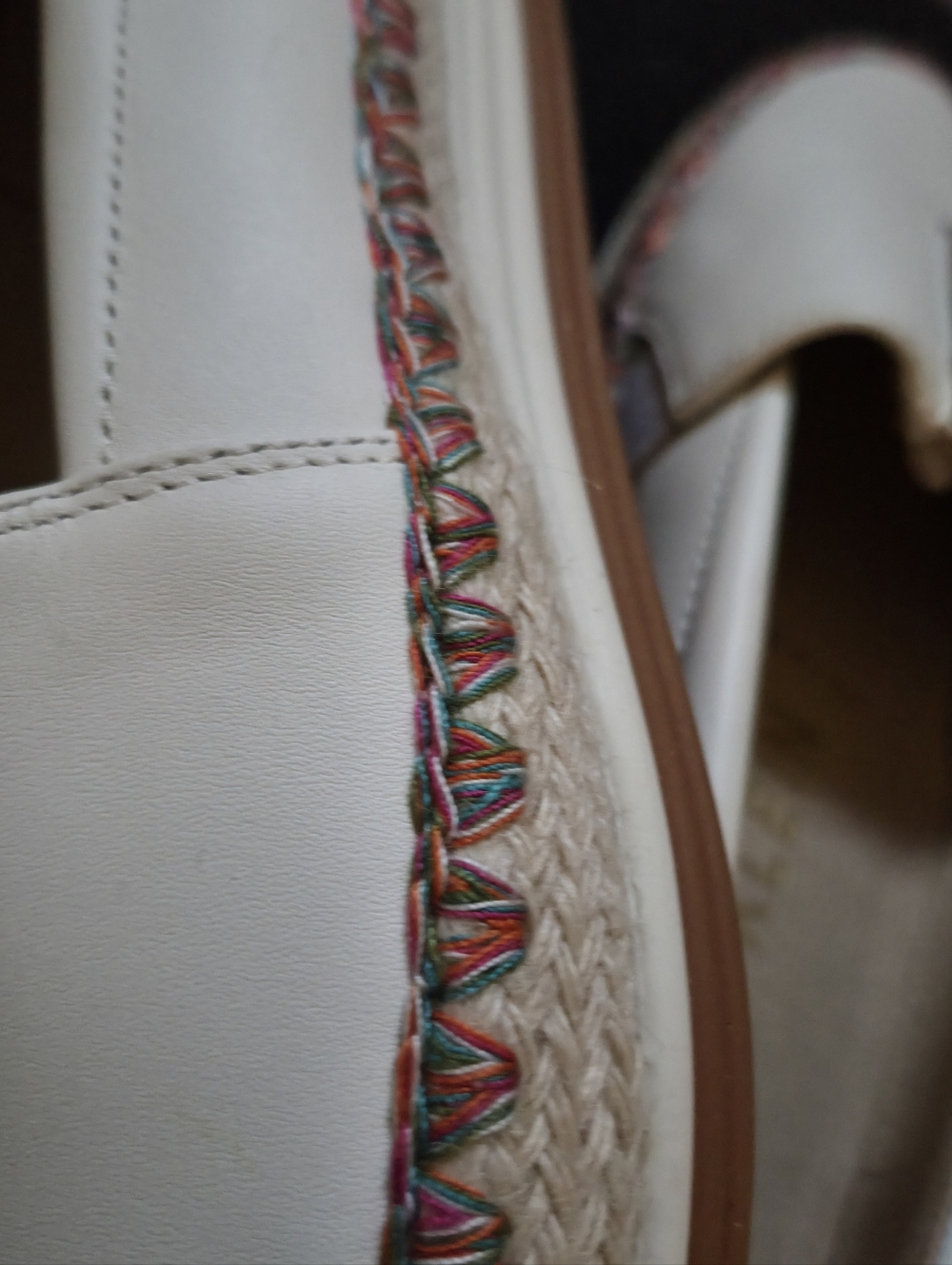 NWOB Anne Klein Jax Leather Zip IFlex Espardrilles w/Multi Color Stitching - Picture 7 of 8